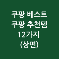 쿠팡 베스트, 쿠팡 추천템 12가지 상편 썸네일 사진