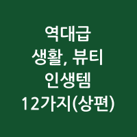 역대급 생활 뷰티 인생템 12가지 상편 썸네일